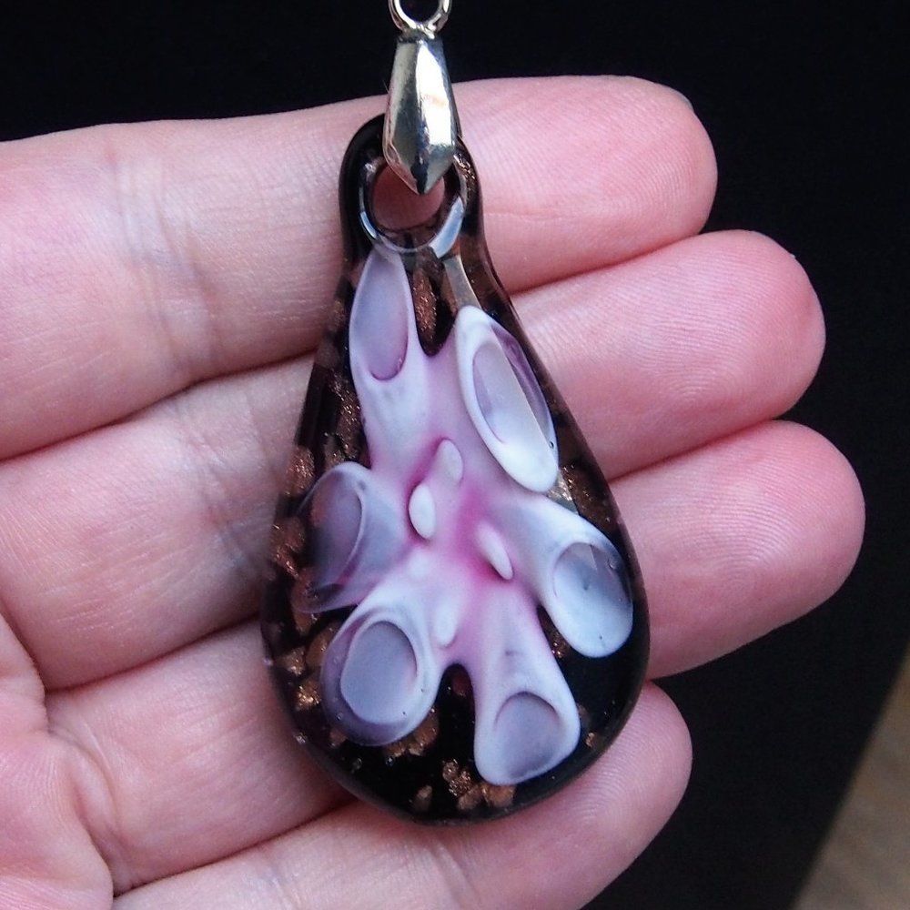 Murano Blown Art Glass 14kGP Bail Ster SilverChain - Picture 4 of 7